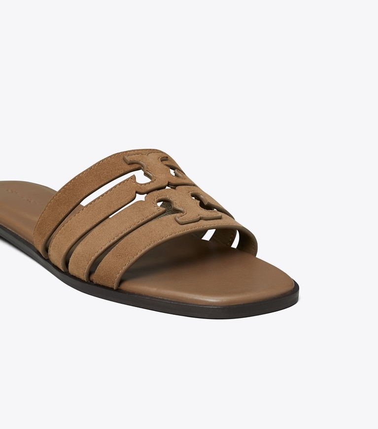Tory Burch designer sandals Ines Slide in WILD MUSHROOM angle
