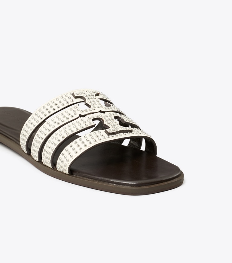 Tory Burch designer sandals Ines Slide in BLANC angle