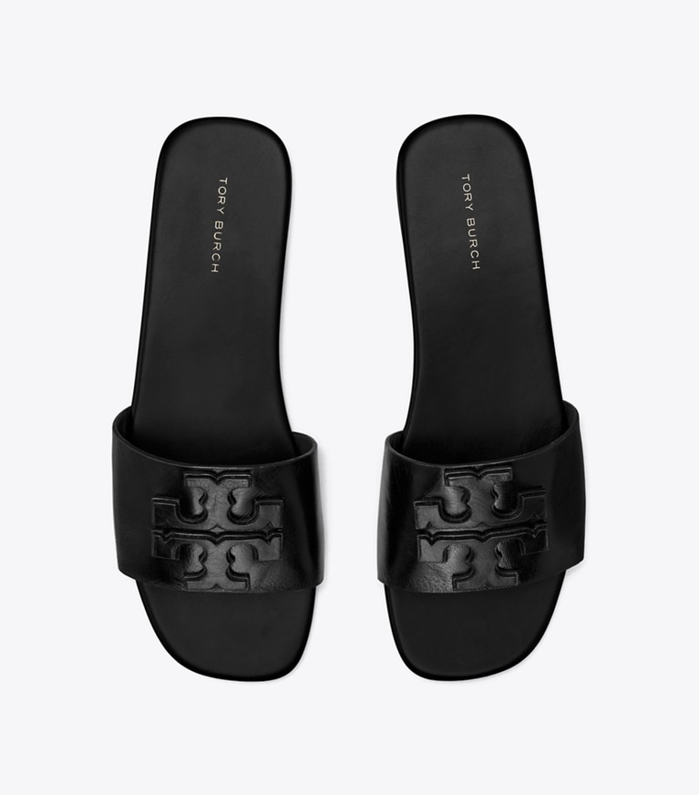Tory Burch designer sandalen Ines Slide in PERFECT BLACK angle