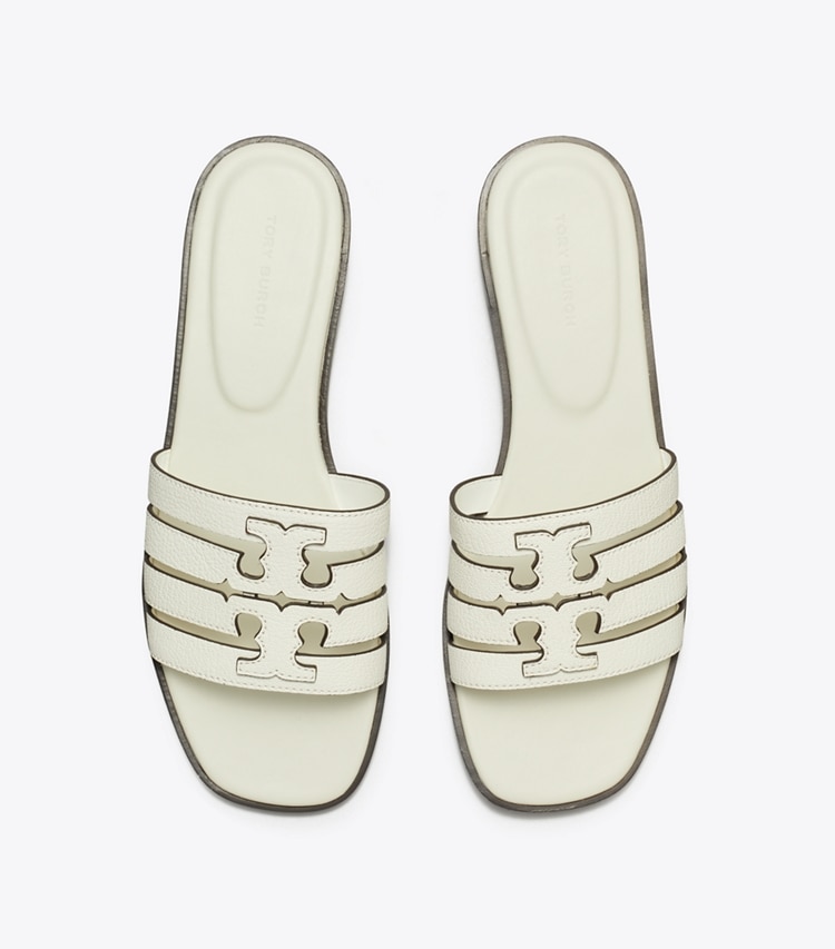 Tory Burch designer sandals Ines Slide in CREAM / CREAM overhead