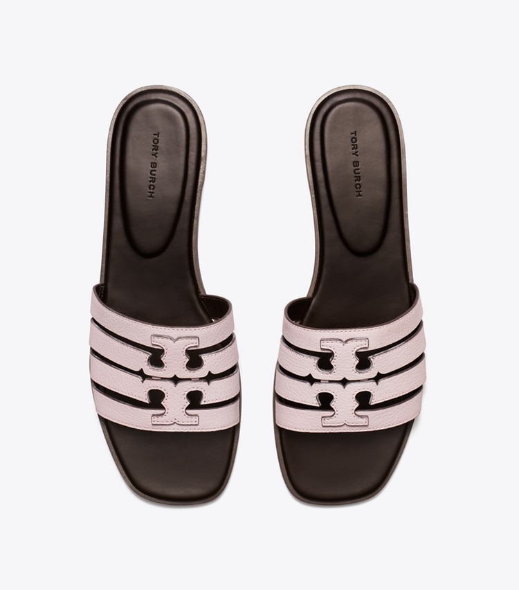 Tory Burch designer サンダル イネス マルチストラップ スライド in PALE PURPLE / COCOA オーバーヘッド