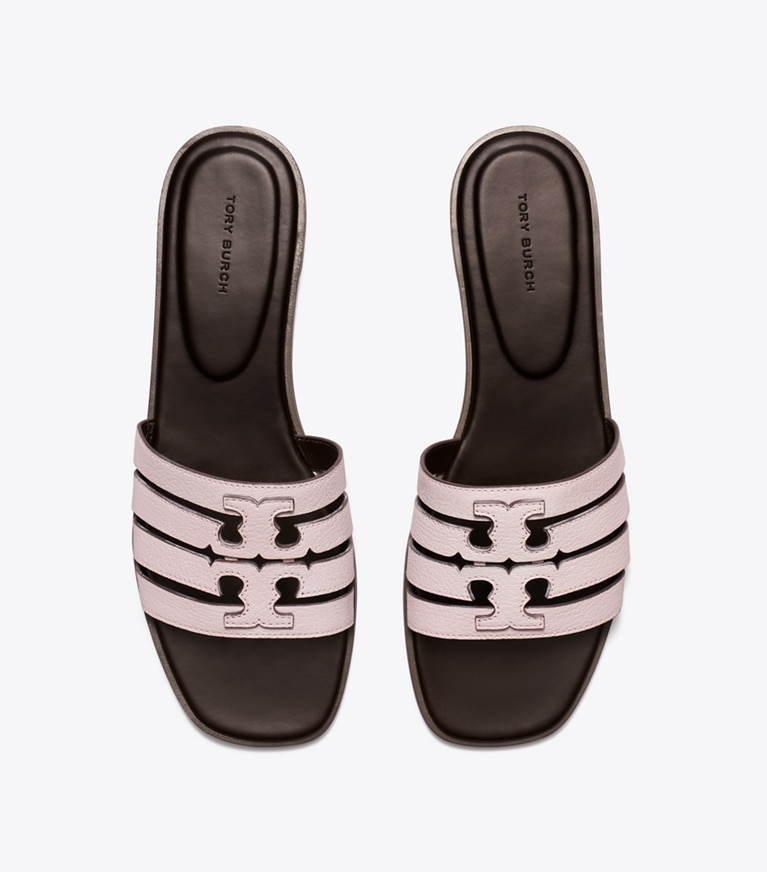 Tory Burch designer サンダル イネス マルチストラップ スライド in PALE PURPLE / COCOA angle