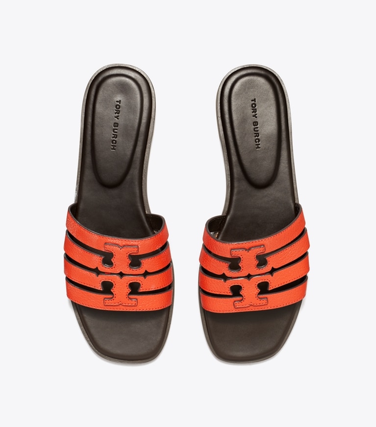 Tory Burch designer sandals Ines Slide in EMBER / COCOA angle