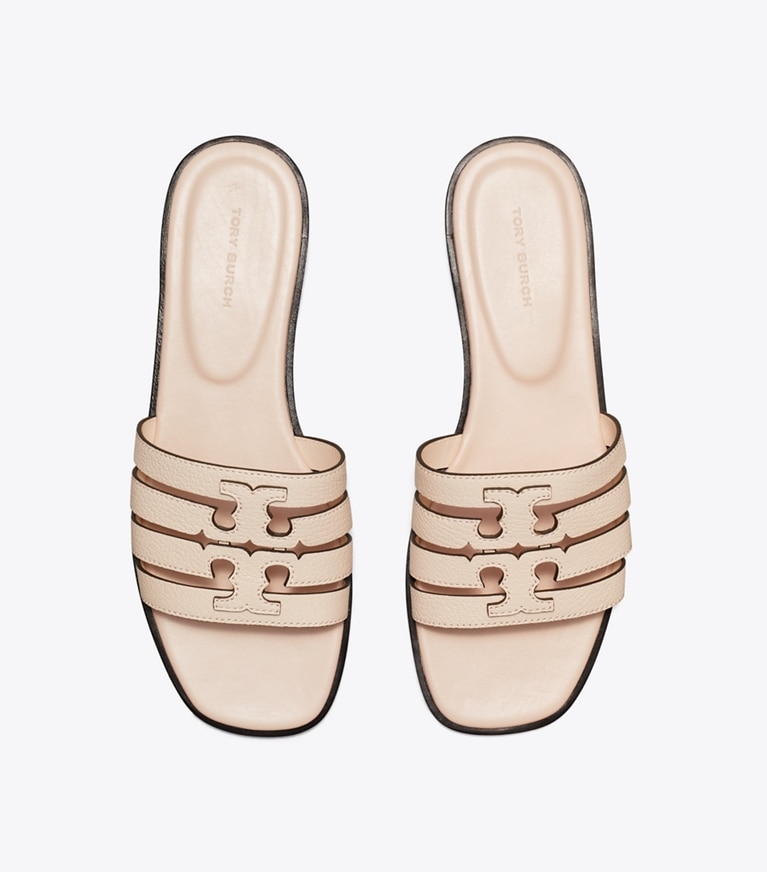 Tory Burch designer sandals Ines Slide in SOFT PINK / SOFT PINK angle