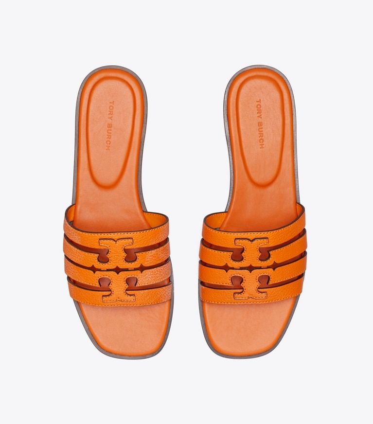 Tory Burch designer sandals Ines Slide in ORANGE CITRINE / ORANGE CITRINE overhead