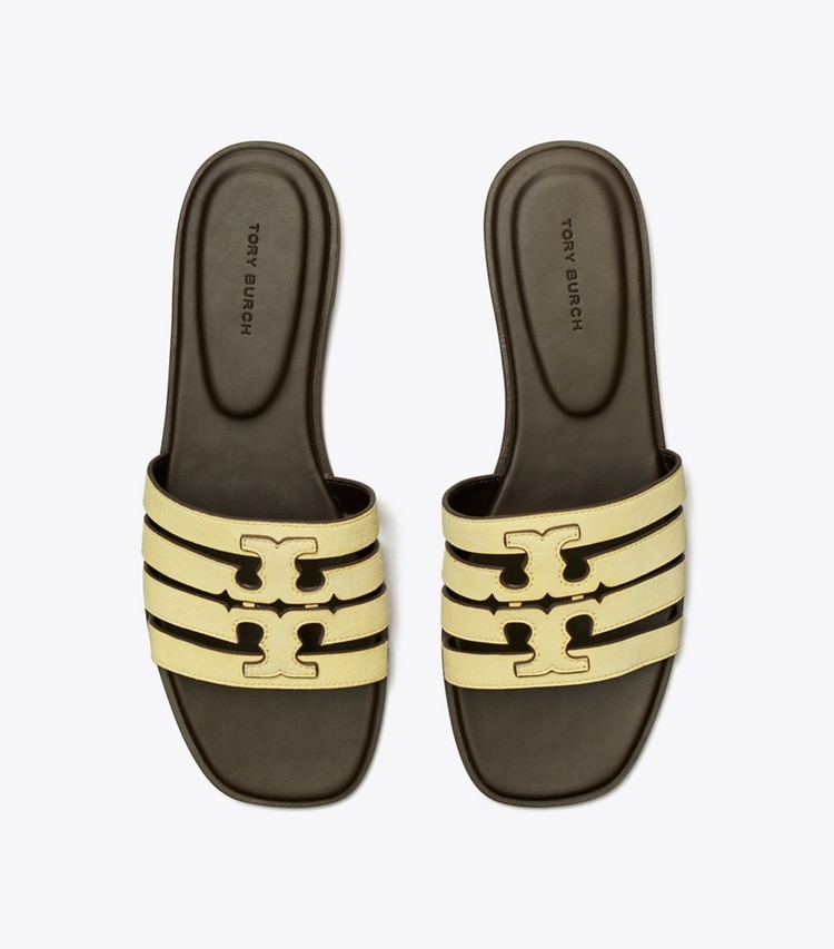 Tory Burch designer sandalen Ines Slide in MATTE SUN / COCOA von oben