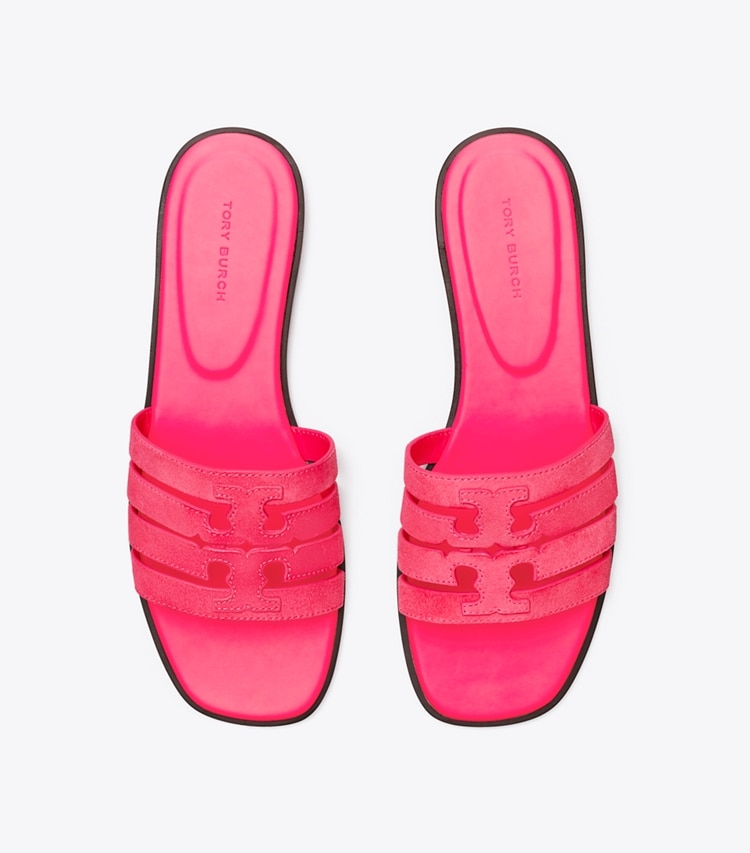 Tory Burch designer sandals Ines Slide in FUSCHIA PINK / FUSCHIA PINK overhead