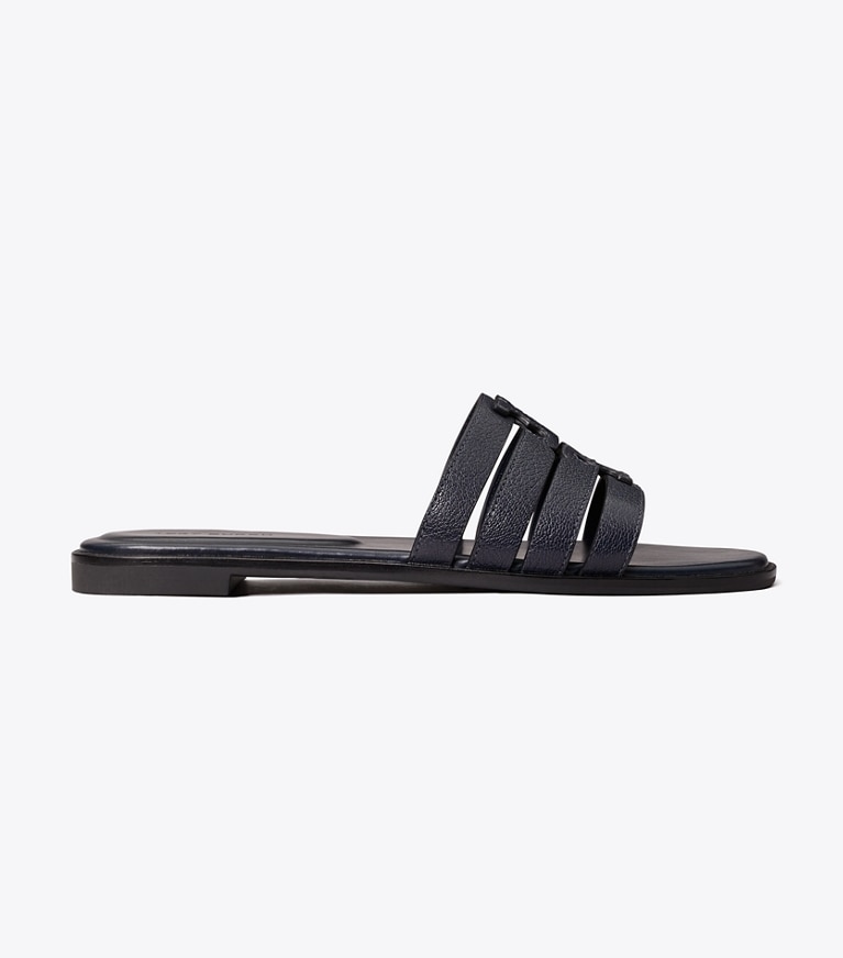 Tory Burch designer sandals Ines Slide in NEW NAVY / NEW NAVY side