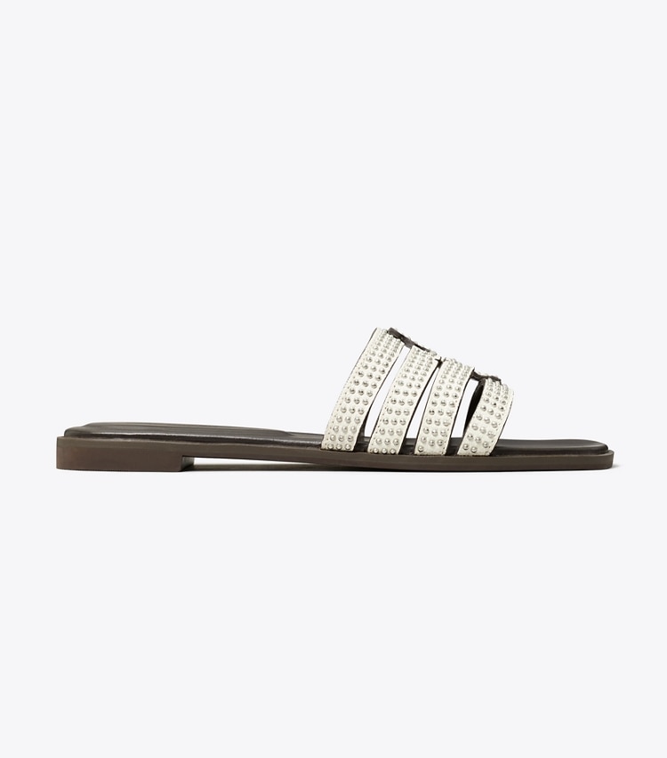 Tory Burch designer sandals Ines Slide in BLANC side