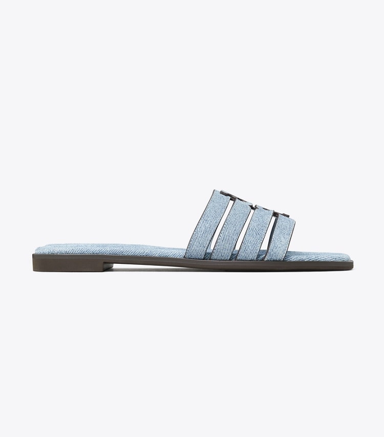 Tory Burch designer sandals Ines Slide in BLUE CLOUD / BLUE CLOUD side