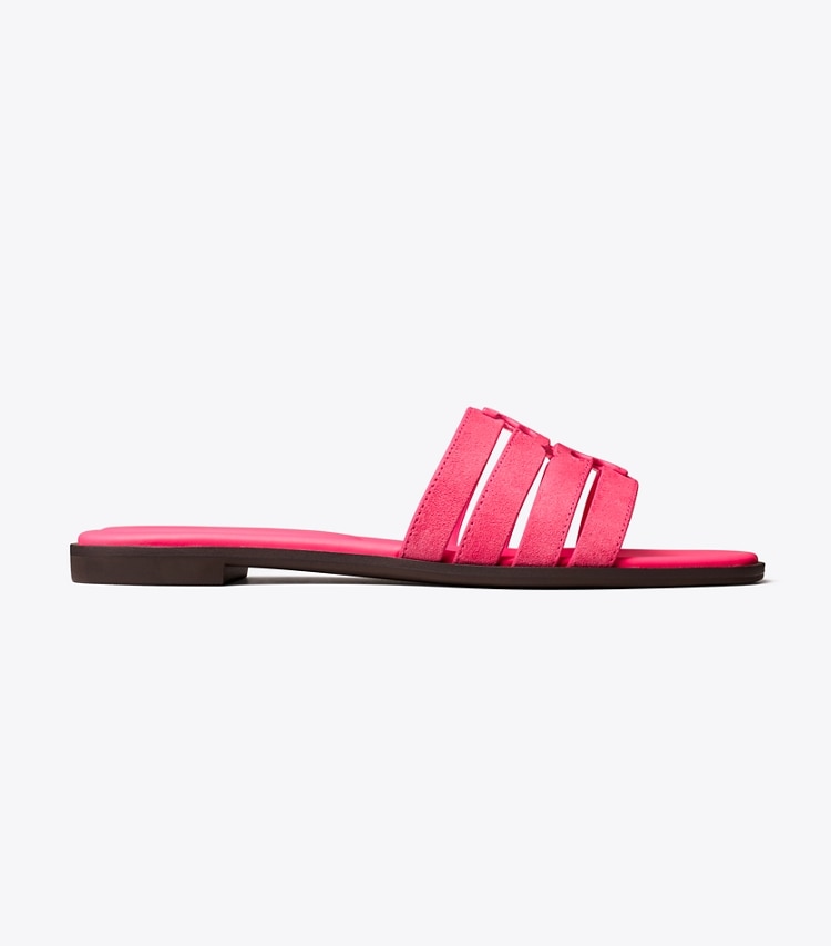 Tory Burch designer sandals Ines Slide in FUSCHIA PINK / FUSCHIA PINK side