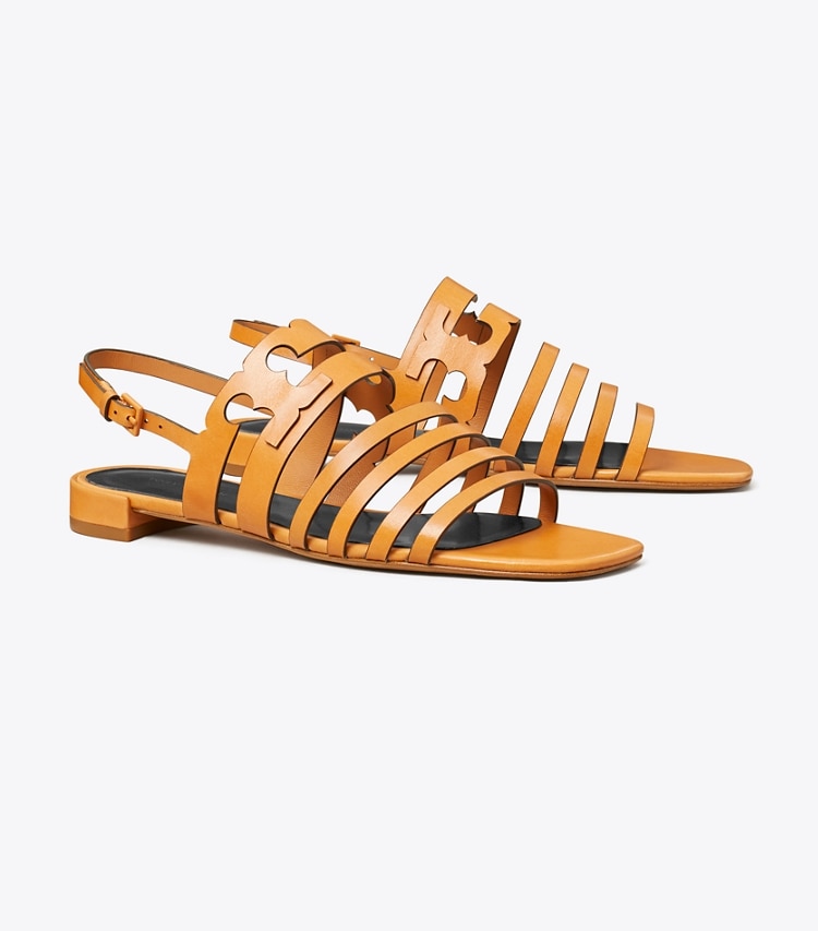 Tory Burch designer sandals Ines Slingback Sandal in BRANDY / BRANDY angle