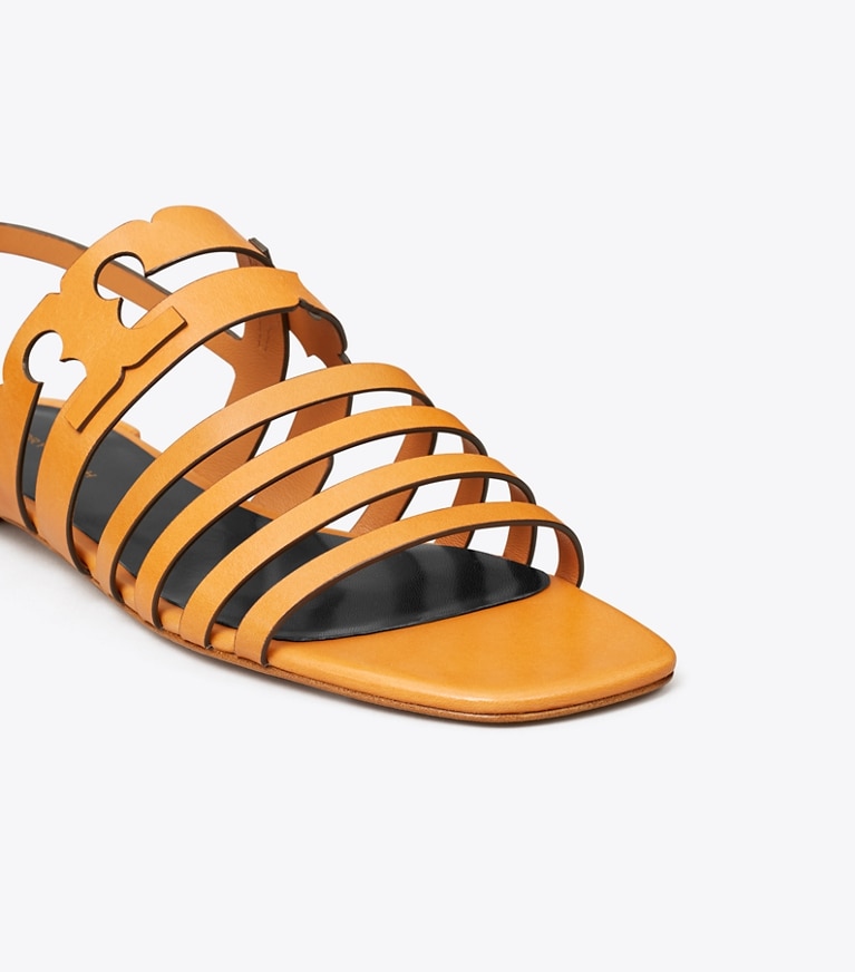 Tory Burch designer sandals Ines Slingback Sandal in BRANDY / BRANDY angle