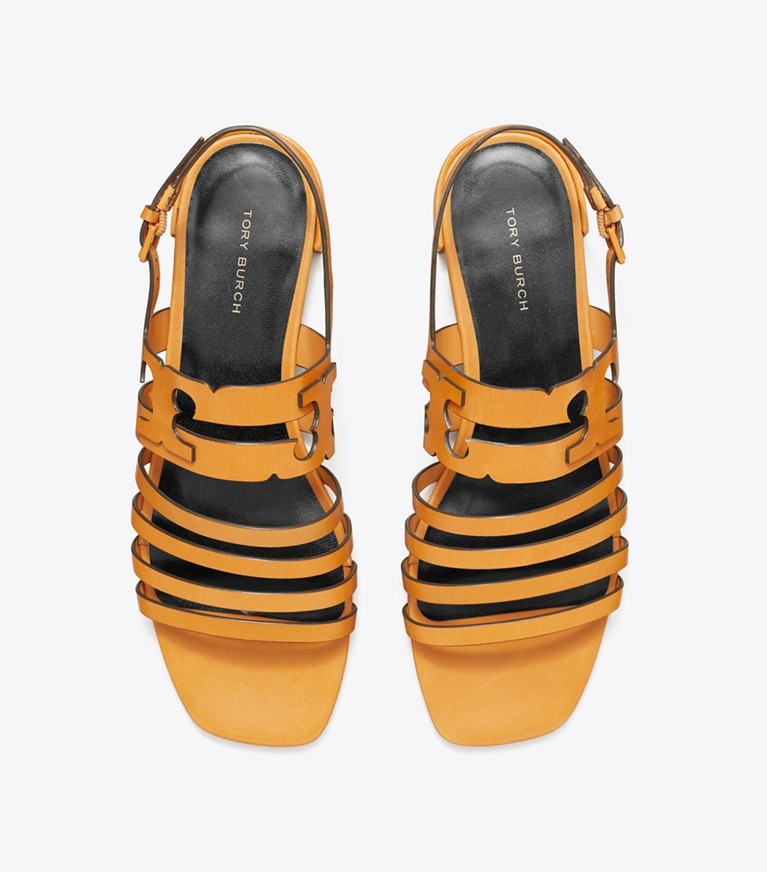 Tory Burch designer sandals Ines Slingback Sandal in BRANDY / BRANDY angle