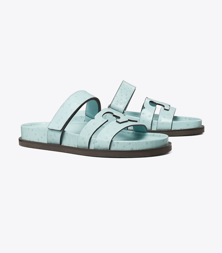 Tory Burch designer sandals Ines Sport Slide in SKY angle
