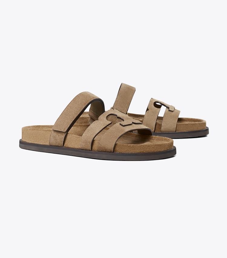 Tory Burch designer sandals Ines Sport Slide in RIVER ROCK angle