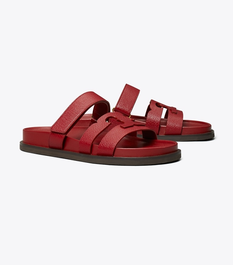 Tory Burch designer sandals Ines Sport Slide in RUBY angle