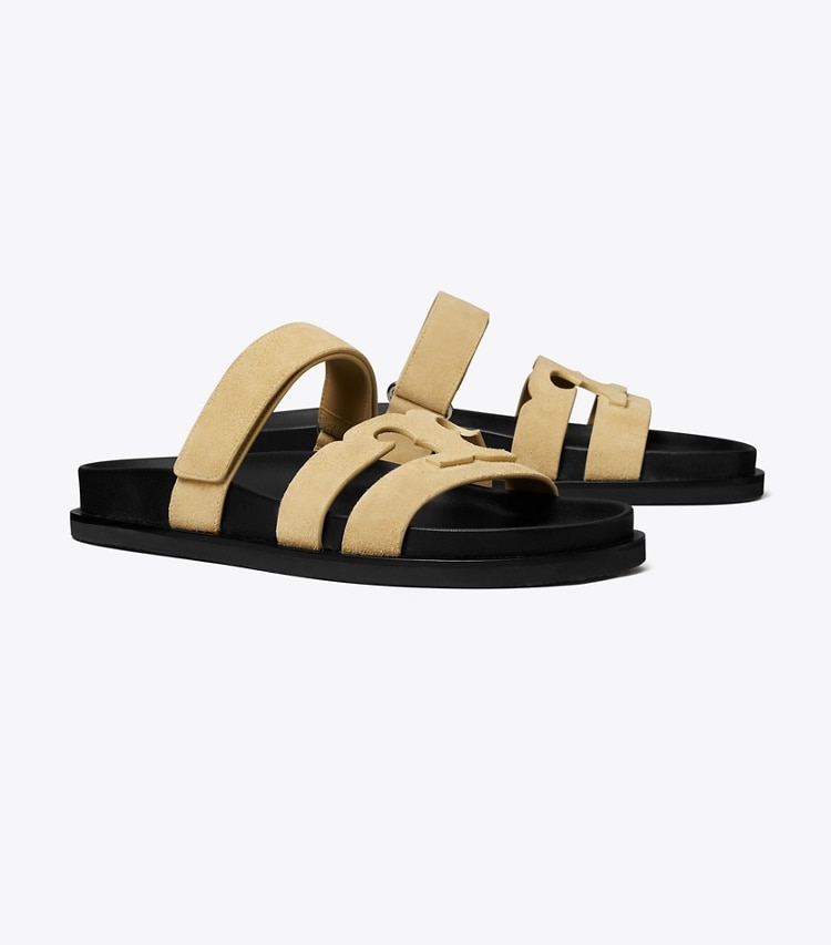 Tory Burch designer sandals Ines Sport Slide in MATTE SUN angle