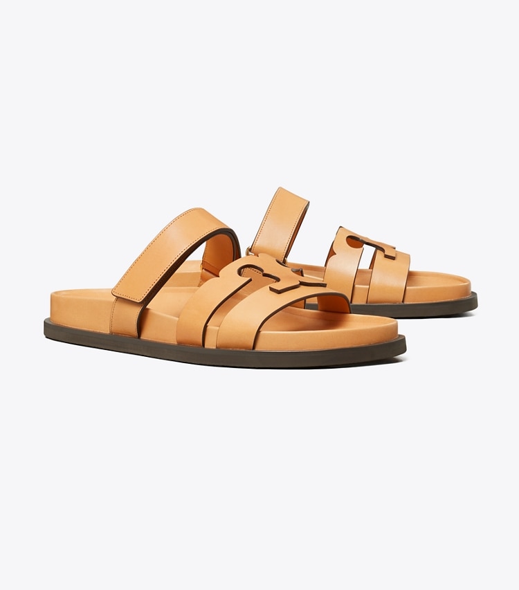 Tory Burch designer sandals Ines Sport Slide in CAMELLO angle