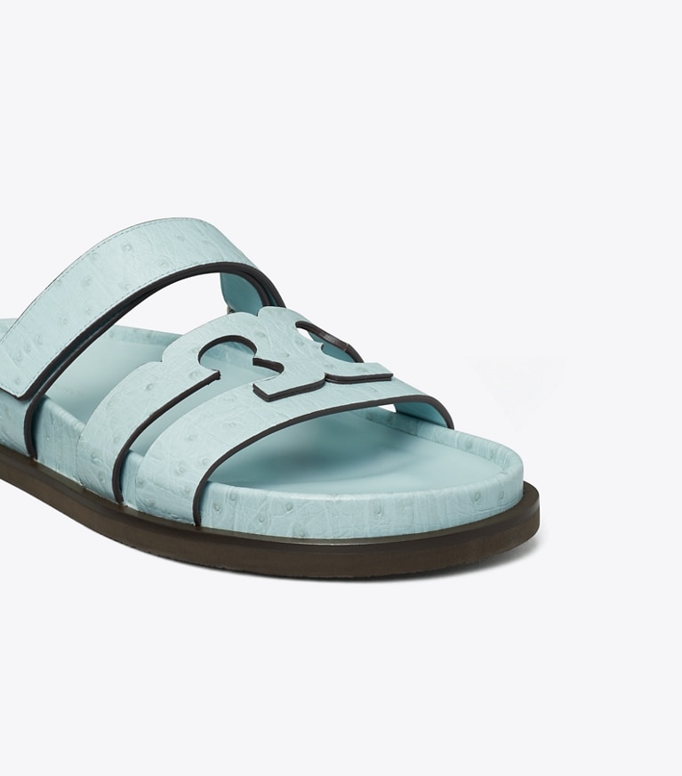 Tory Burch designer sandals Ines Sport Slide in SKY angle