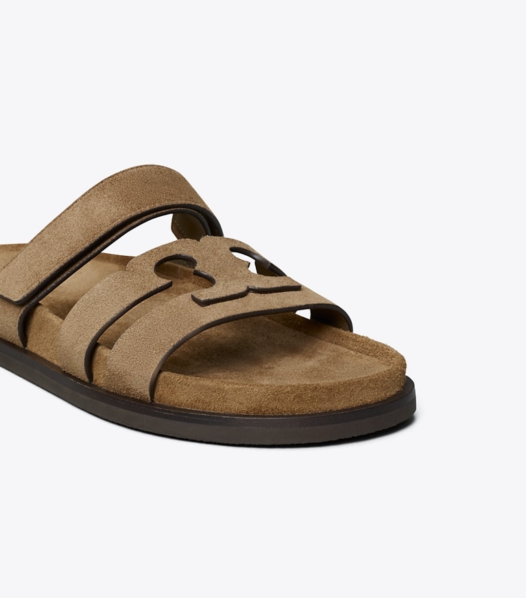 Tory Burch designer sandals Ines Sport Slide in RIVER ROCK angle