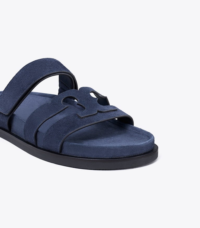 Tory Burch designer sandals Ines Sport Slide in NEW NAVY angle