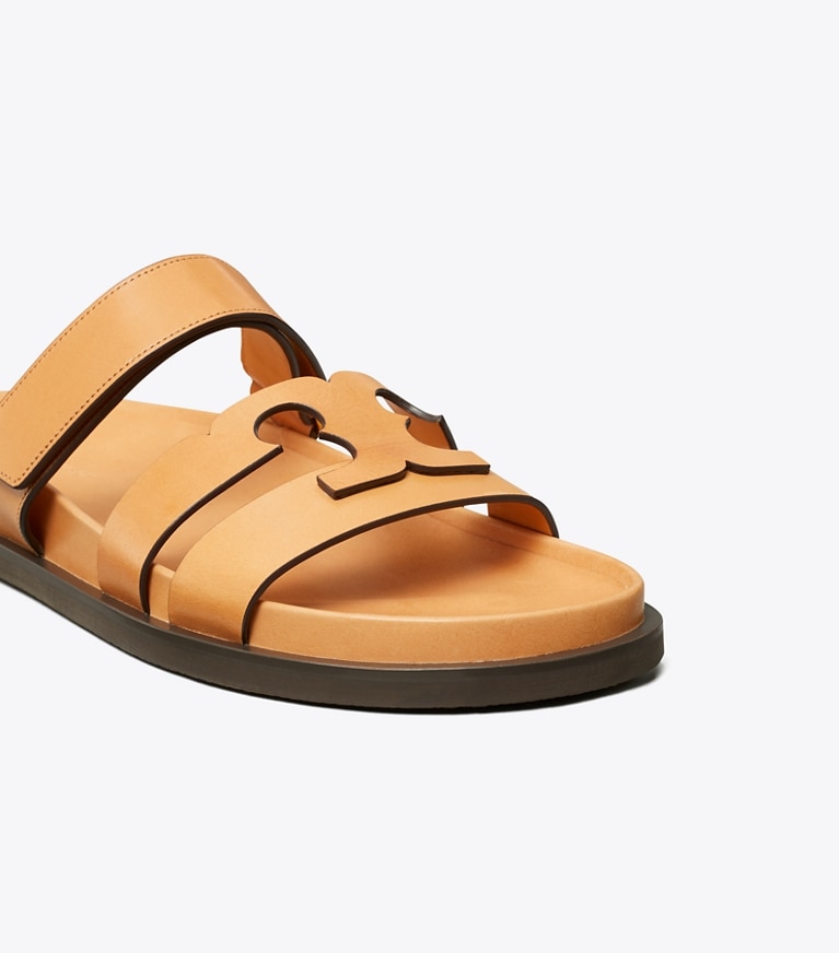 Tory Burch designer sandals Ines Sport Slide in CAMELLO angle