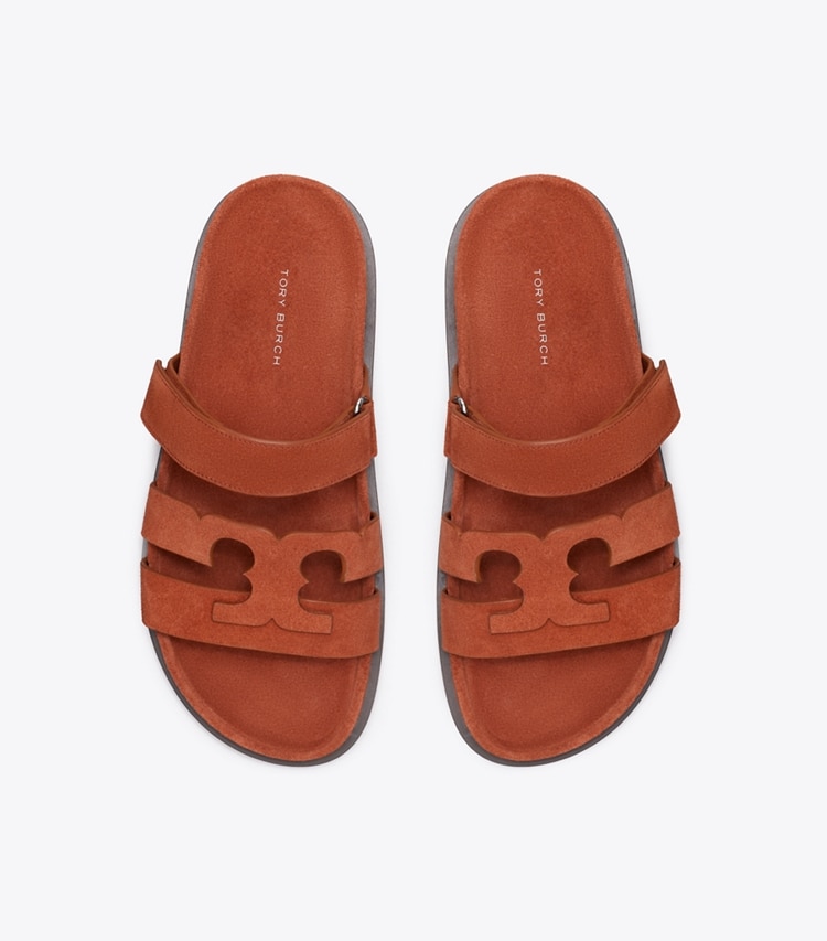 Tory Burch designer sandals Ines Sport Slide in ACERO overhead