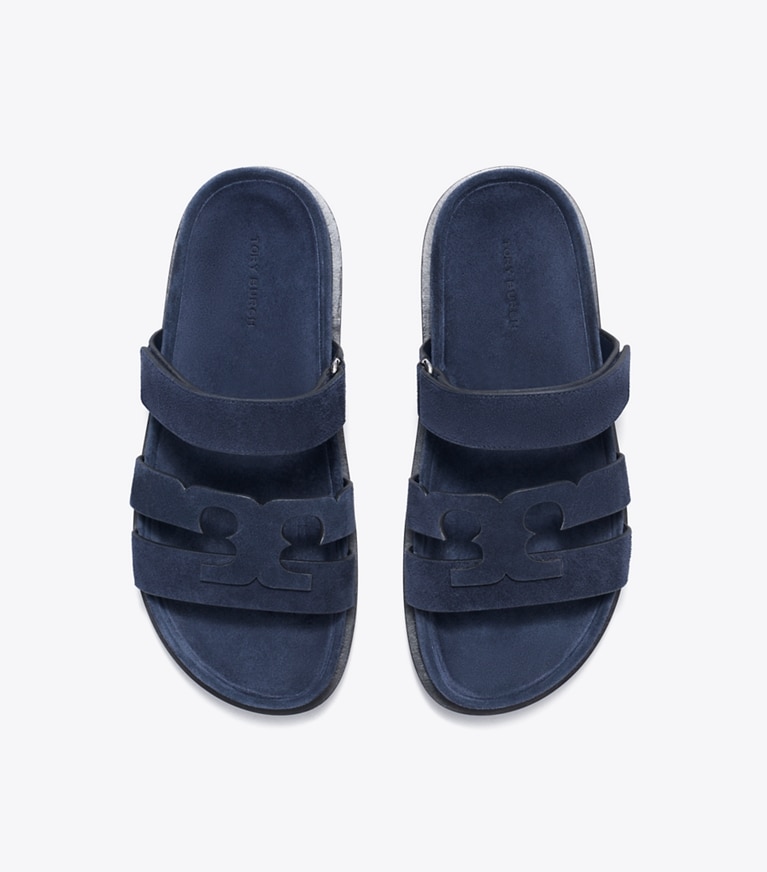 Tory Burch designer sandals Ines Sport Slide in NEW NAVY angle