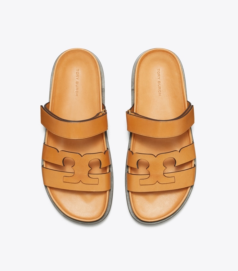 Tory Burch designer sandals Ines Sport Slide in CAMELLO angle
