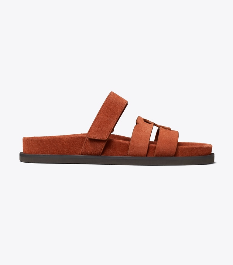 Tory Burch designer sandals Ines Sport Slide in ACERO side