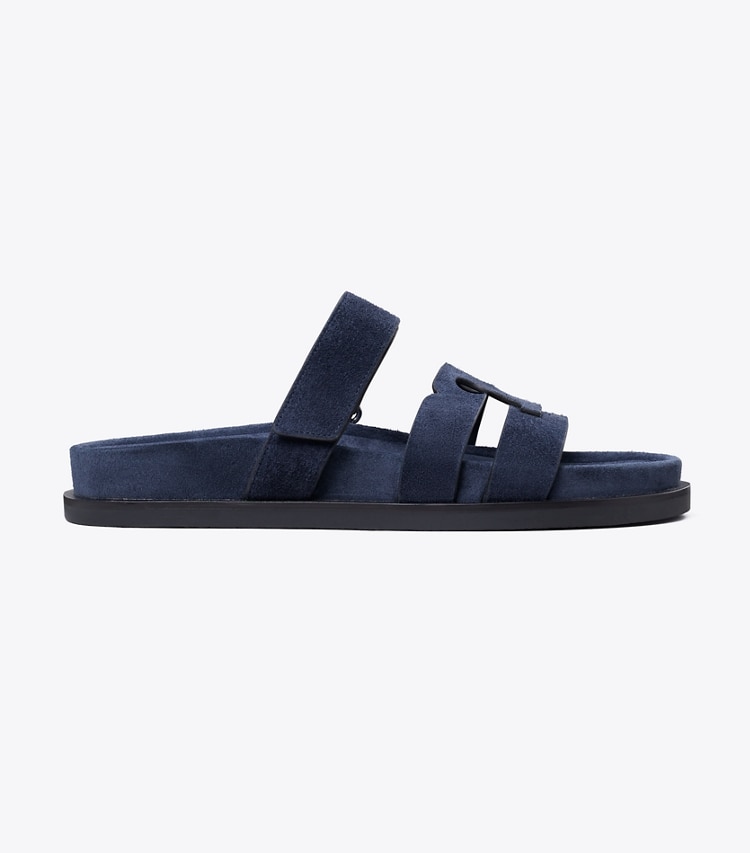 Tory Burch designer sandals Ines Sport Slide in NEW NAVY side