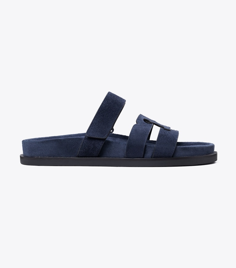 Tory Burch designer sandals Ines Sport Slide in NEW NAVY angle