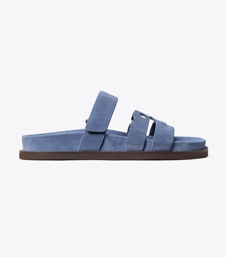 Tory Burch designer sandals Ines Sport Slide in SOFT BLUE side