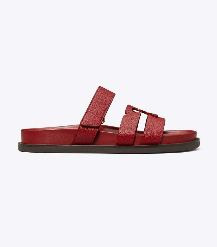 Tory Burch designer sandals Ines Sport Slide in RUBY side