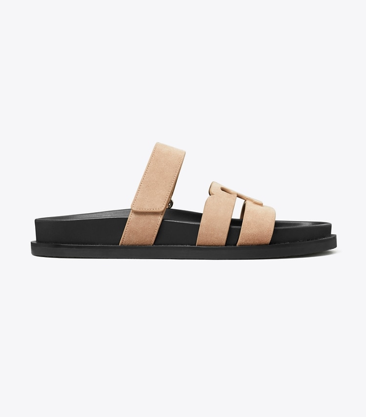 Tory Burch designer sandals Ines Sport Slide in MALVA / PERFECT BLACK side