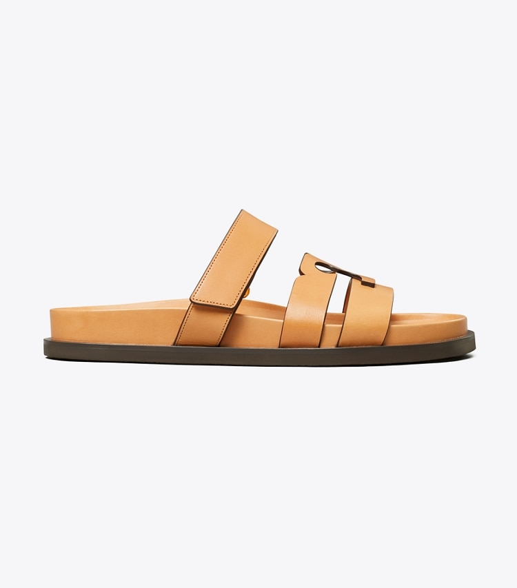 Tory Burch designer sandals Ines Sport Slide in CAMELLO side
