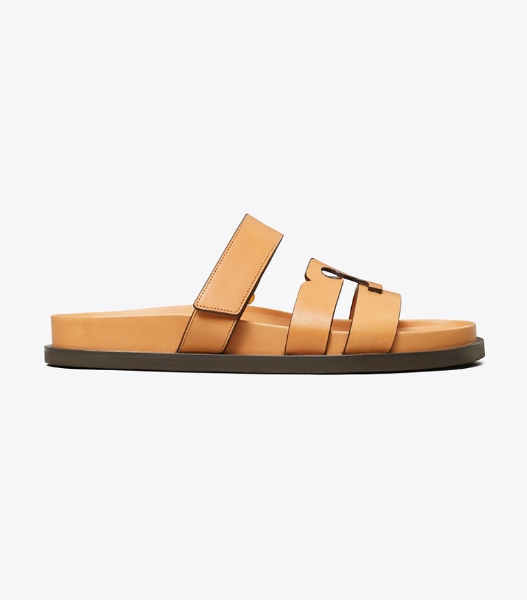 Tory Burch designer sandals Ines Sport Slide in CAMELLO angle