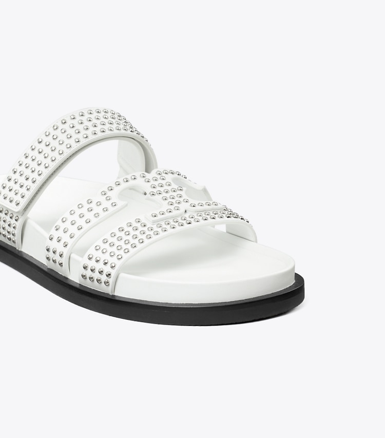 Tory Burch designer sandals Ines Sport Studded Slide in CLOUD detail