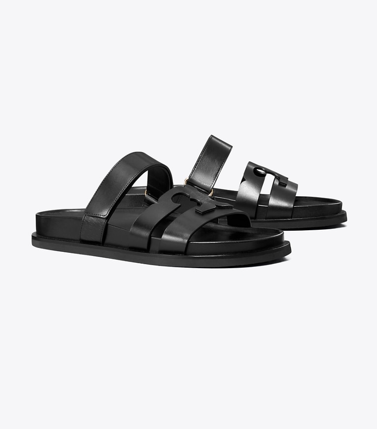 Tory Burch designer sandalen Ines Sportslide in PERFECT BLACK angle