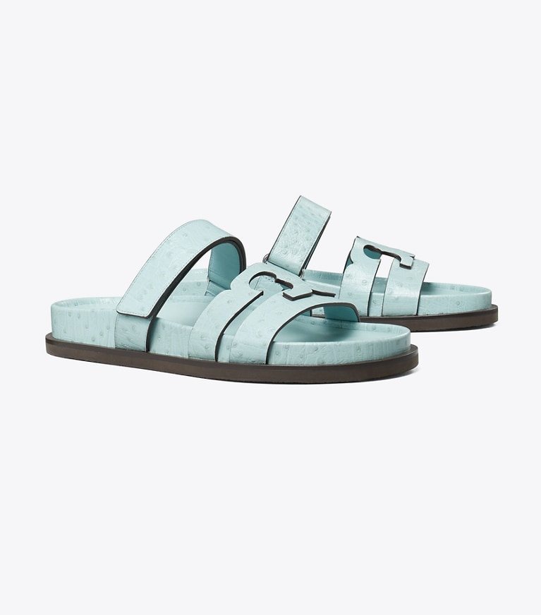 Tory Burch designer sandalen Ines Sportslide in SKY angle