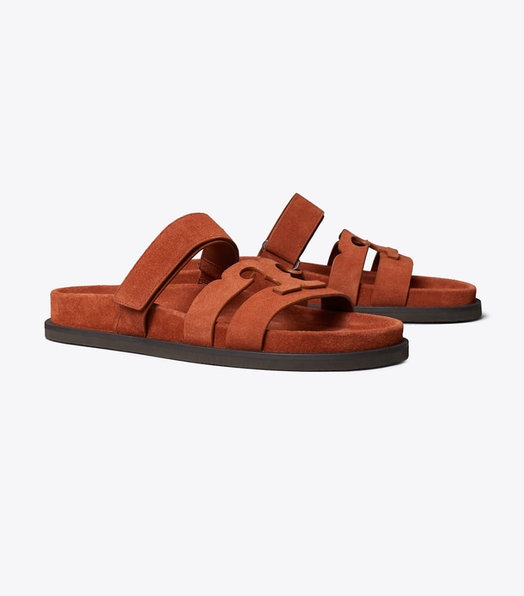 Tory Burch designer sandalen Ines Sportslide in ACERO angle
