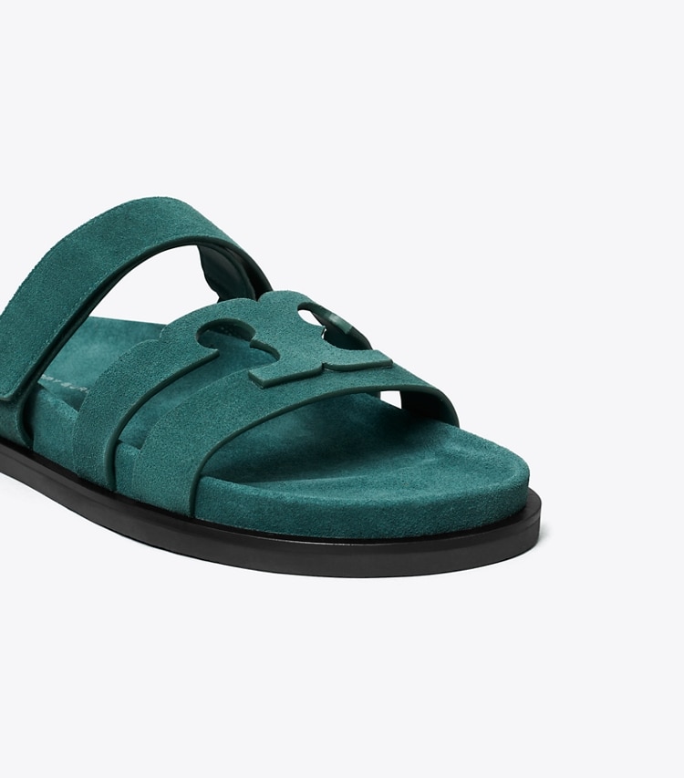 Tory Burch designer sandalen Ines Sportslide in CEDAR GREEN detail