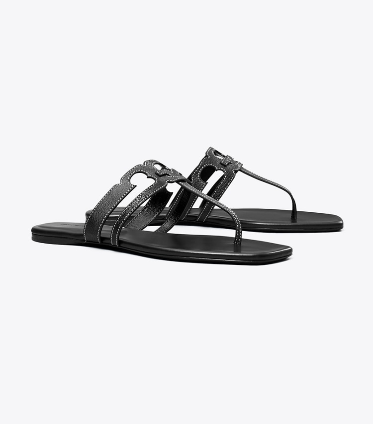 Tory Burch designer sandals Ines T-Strap Sandal in PERFECT BLACK / PERFECT BLACK angle