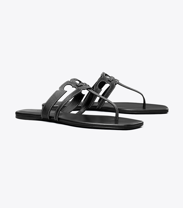 Tory Burch designer sandals Ines T-Strap Sandal in PERFECT BLACK / PERFECT BLACK angle