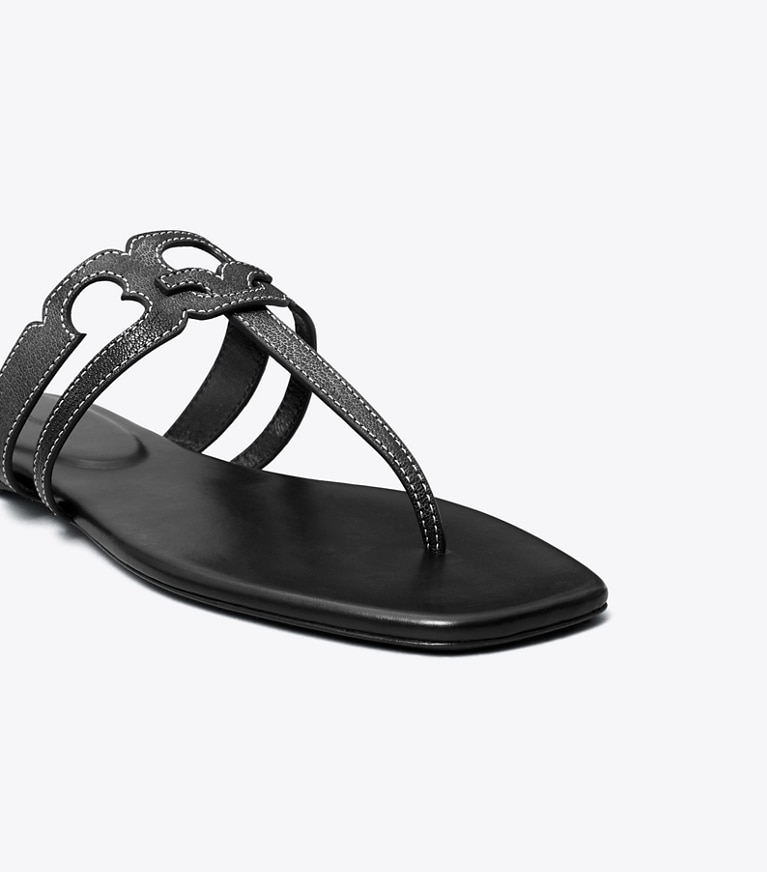 Tory Burch designer sandals Ines T-Strap Sandal in PERFECT BLACK / PERFECT BLACK angle