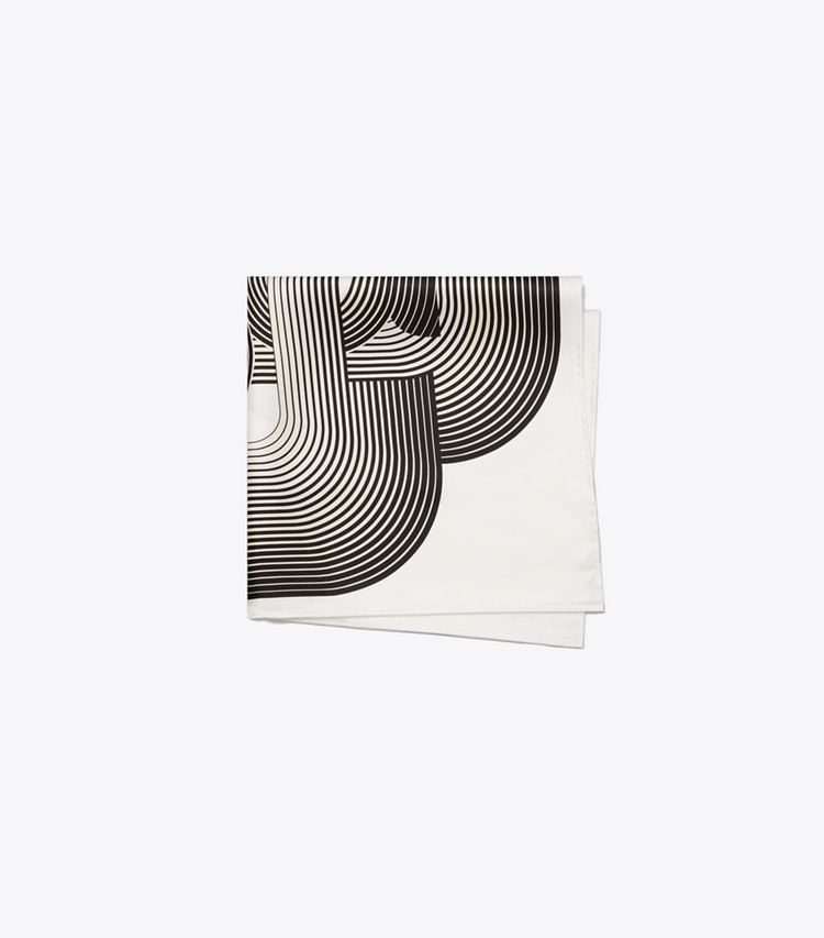 Tory Burch designer scarves Infinite T Neckerchief in Infinite T Neckerchief Neutral folded