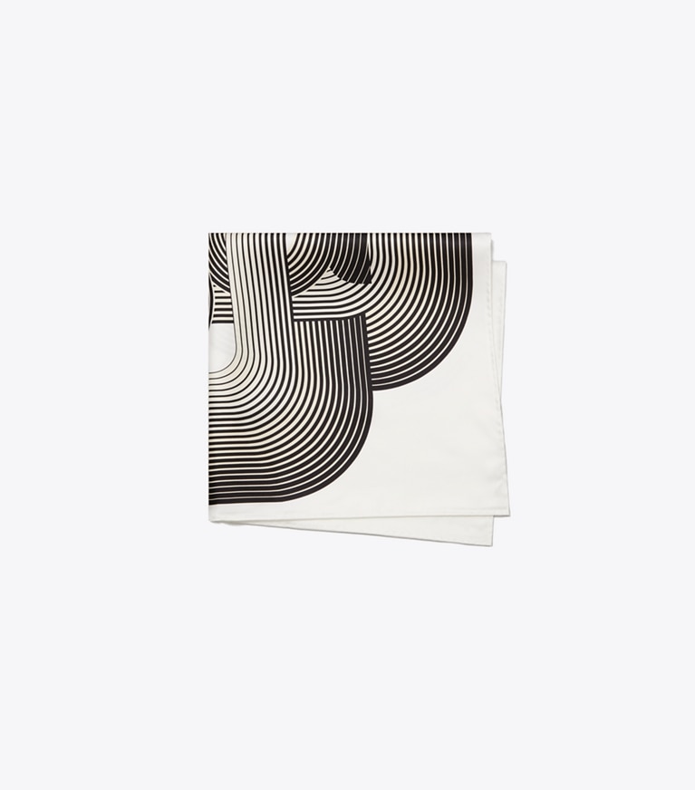 Tory Burch designer scarves Infinite T Neckerchief in Infinite T Neckerchief Neutral overhead