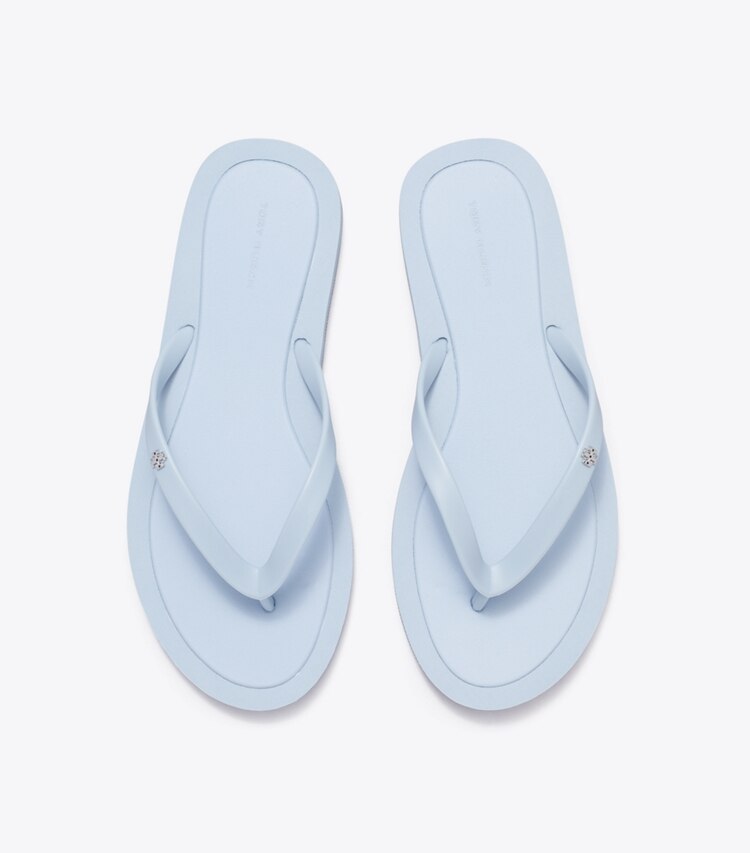 Tory Burch designer sandali Infradito imbottite Kira in ARIA BLUE / SILVER superiore
