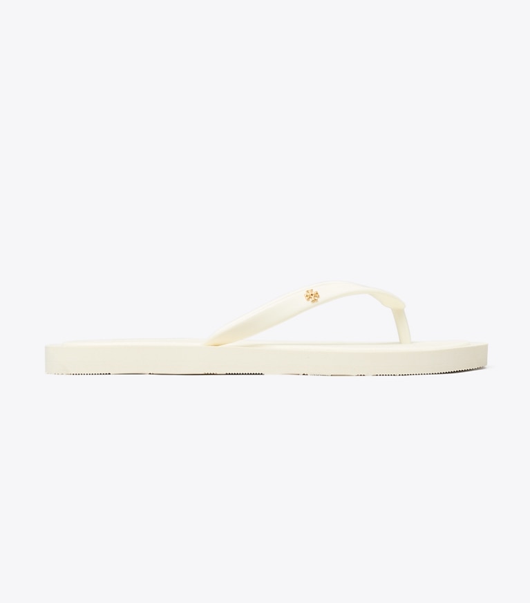 Tory Burch designer sandali Infradito imbottite Kira in NEW IVORY / GOLD side